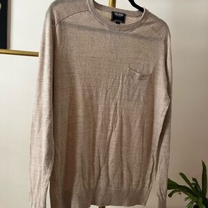 Todd Snyder Linen-Blend Cream Long Sleeve Pocket Shirt Sz Large